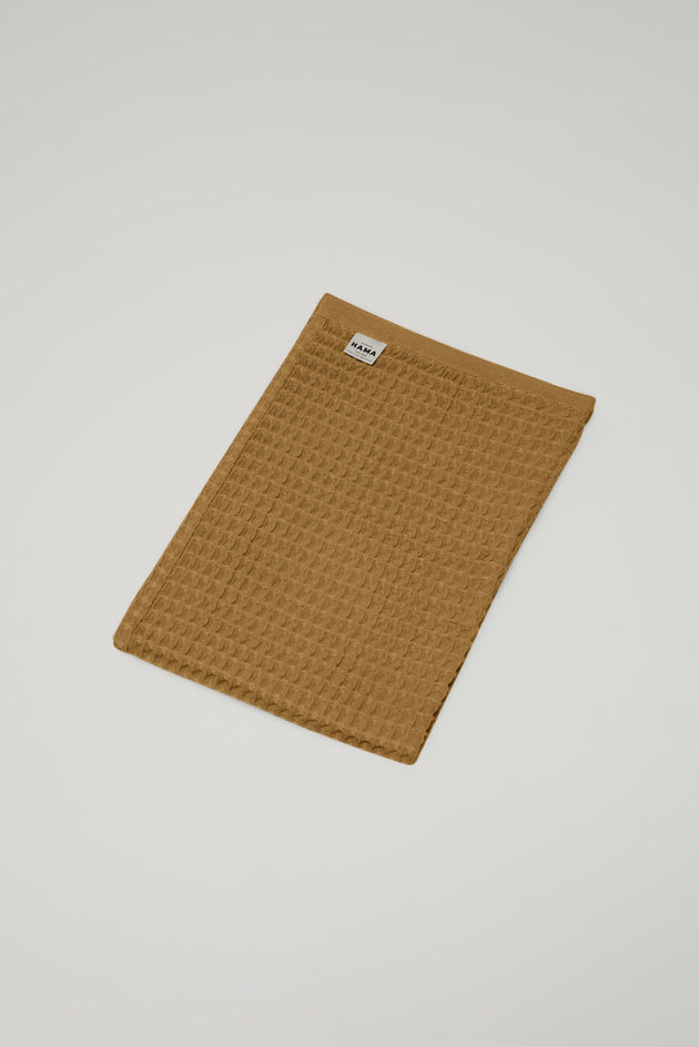 Nile, Waffle Cotton Hand Towel in Ochre