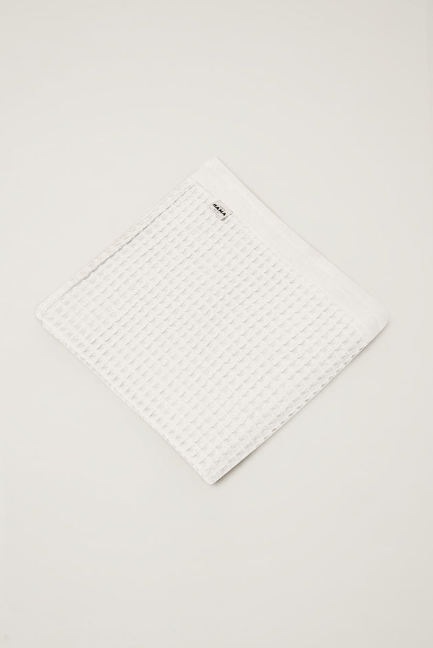 Nile, Waffle Cotton Bath Towel in White