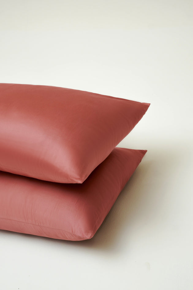 Kolachi, Sateen Pillowcases in Terracotta