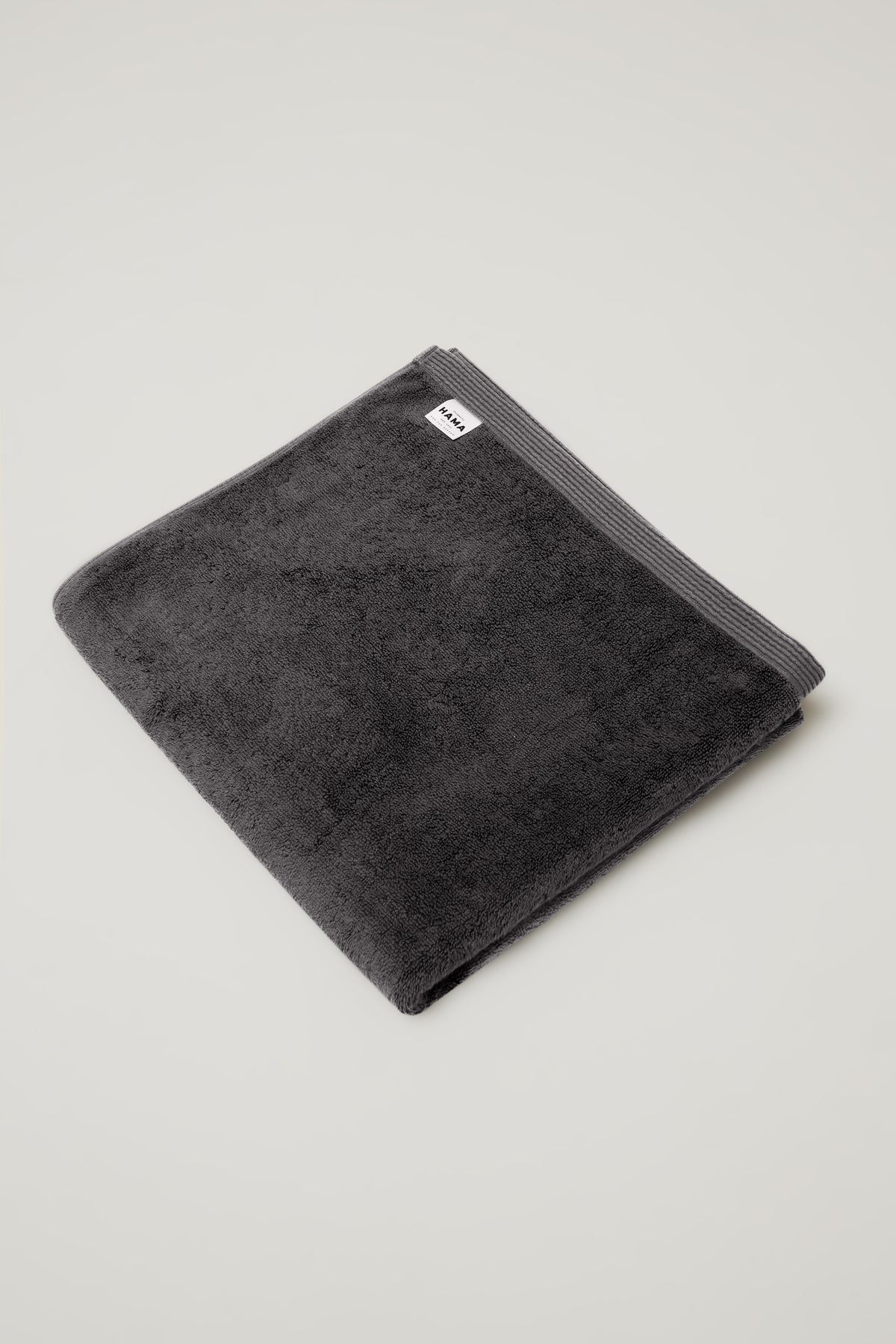 Seine, Bordered Cotton Bath Towel in Charcoal