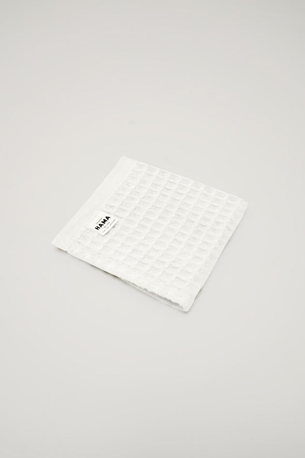 Nile, Waffle Cotton Face Cloth in White