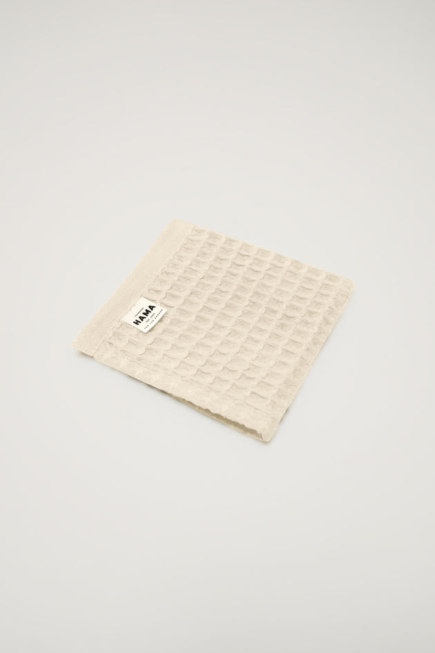 Nile, Waffle Cotton Face Cloth in Ivory