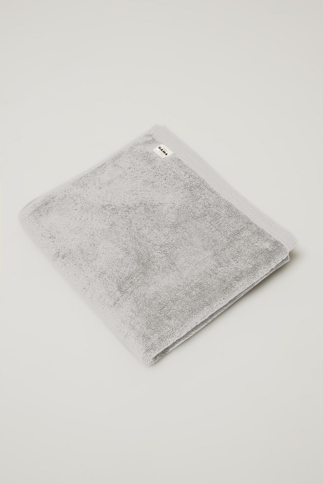 Seine, Bordered Cotton Bath Towel in Mineral