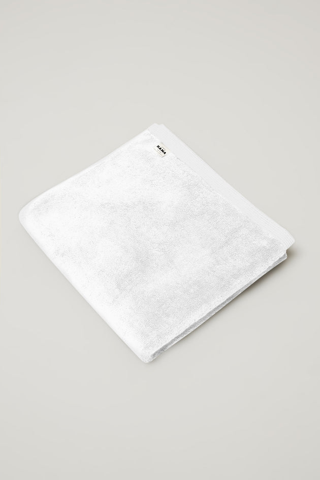 Seine, Bordered Cotton Bath Towel in White