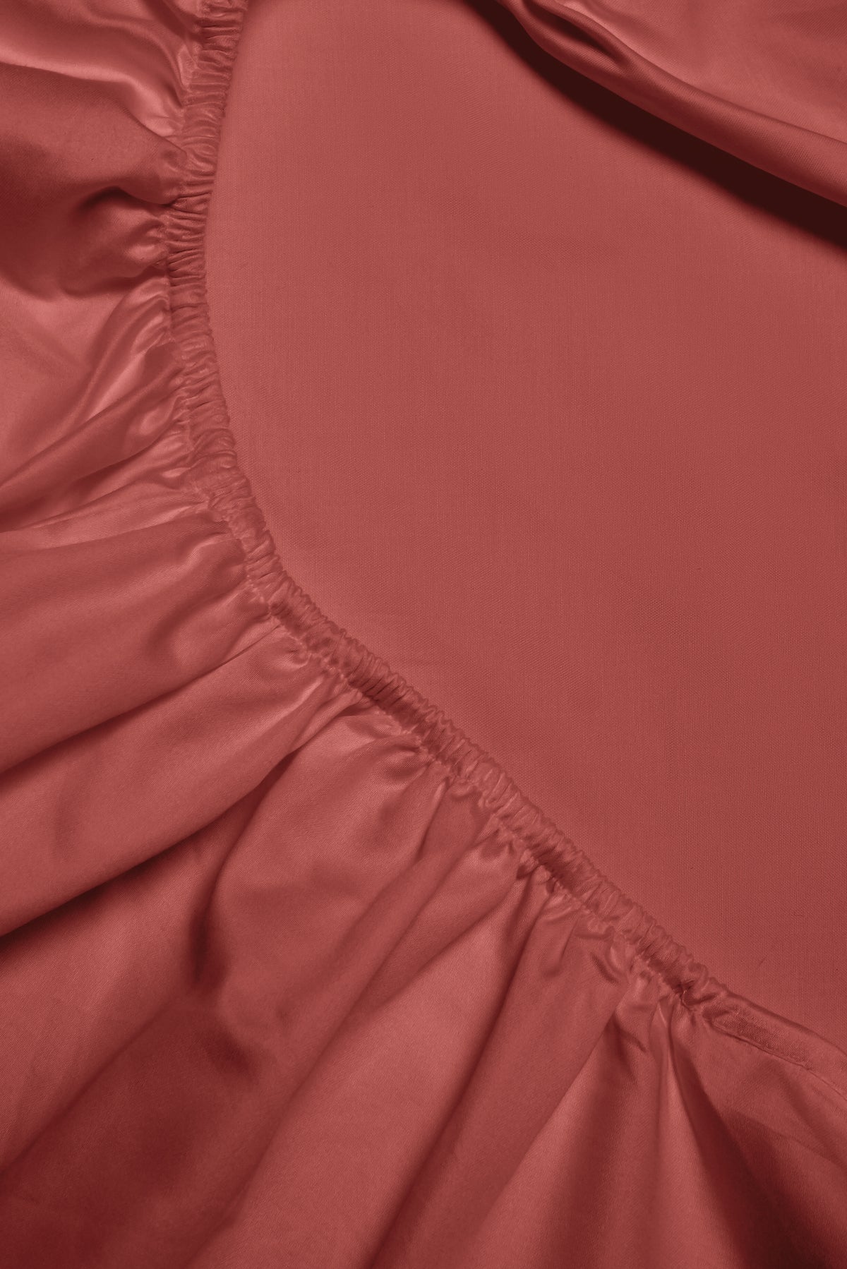 Kolachi, Sateen Fitted Sheet in Terracotta