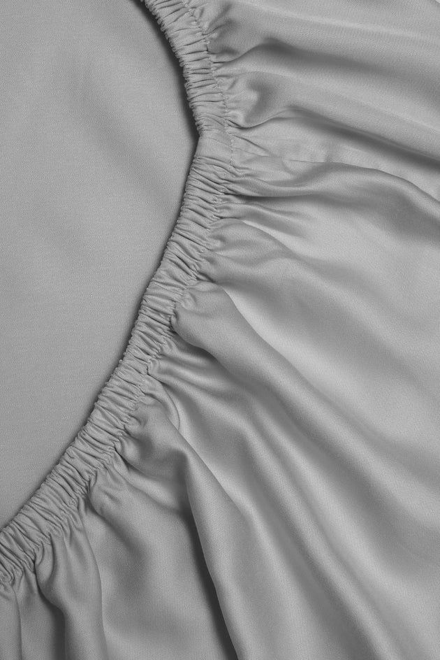 Bali, Bamboo Fitted Sheet in Light Grey