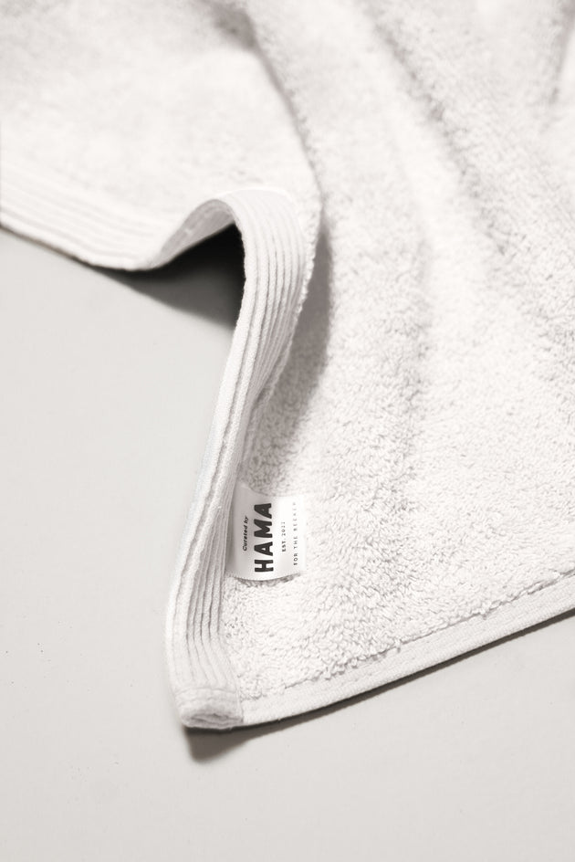 Seine, Bordered Cotton Hand Towel in White