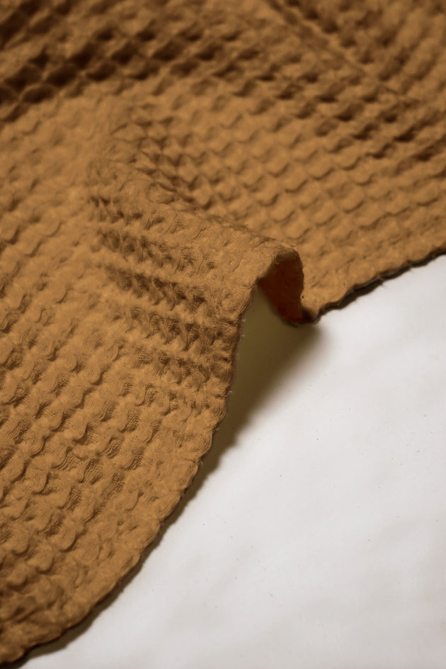 Nile, Waffle Cotton Bath Towel in Ochre