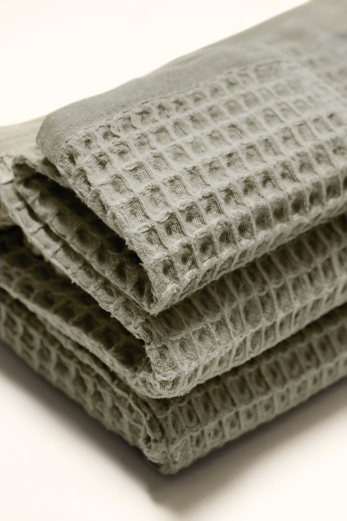 Nile, Waffle Cotton Face Cloth in Sage