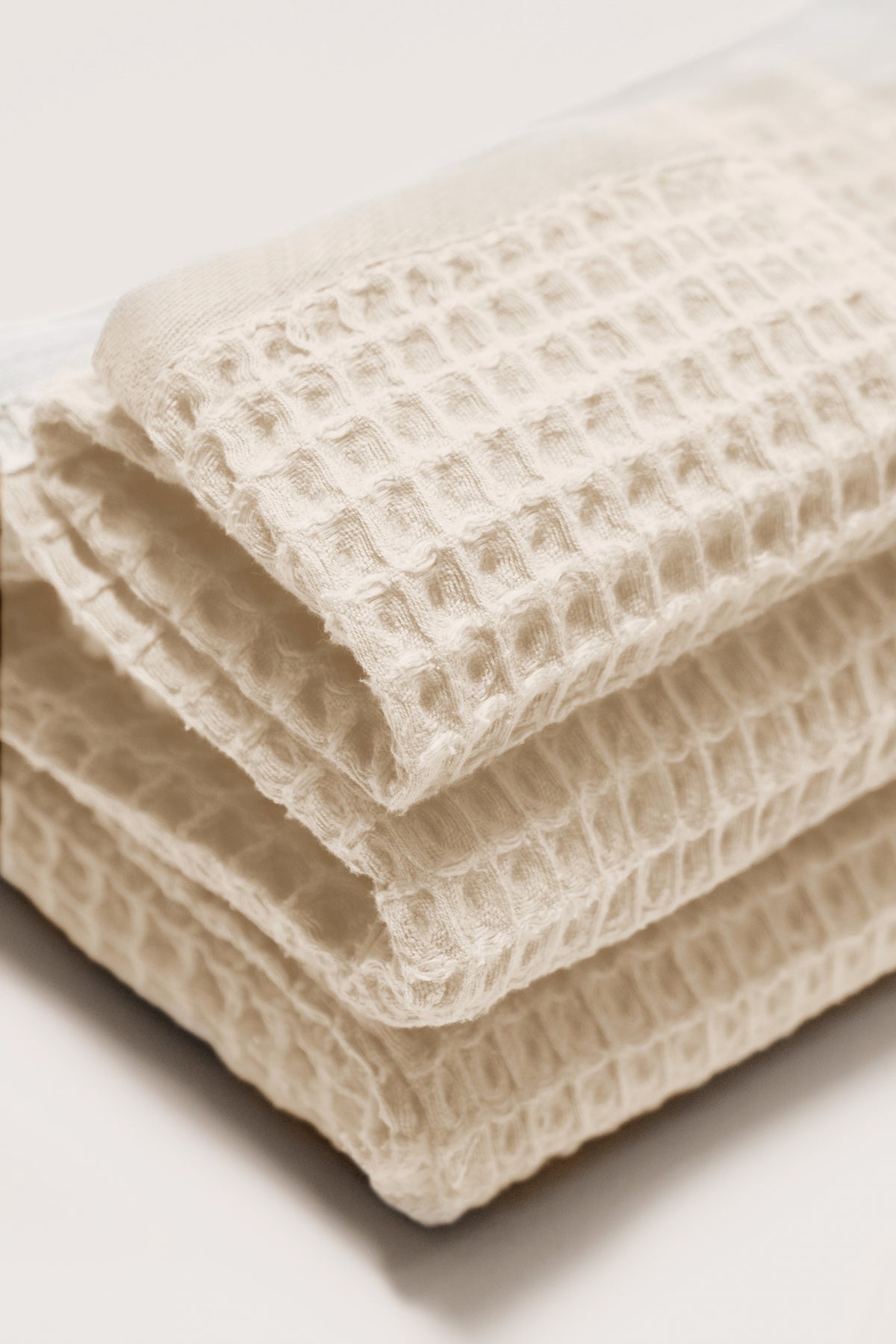 Nile, Waffle Cotton Face Cloth in Ivory