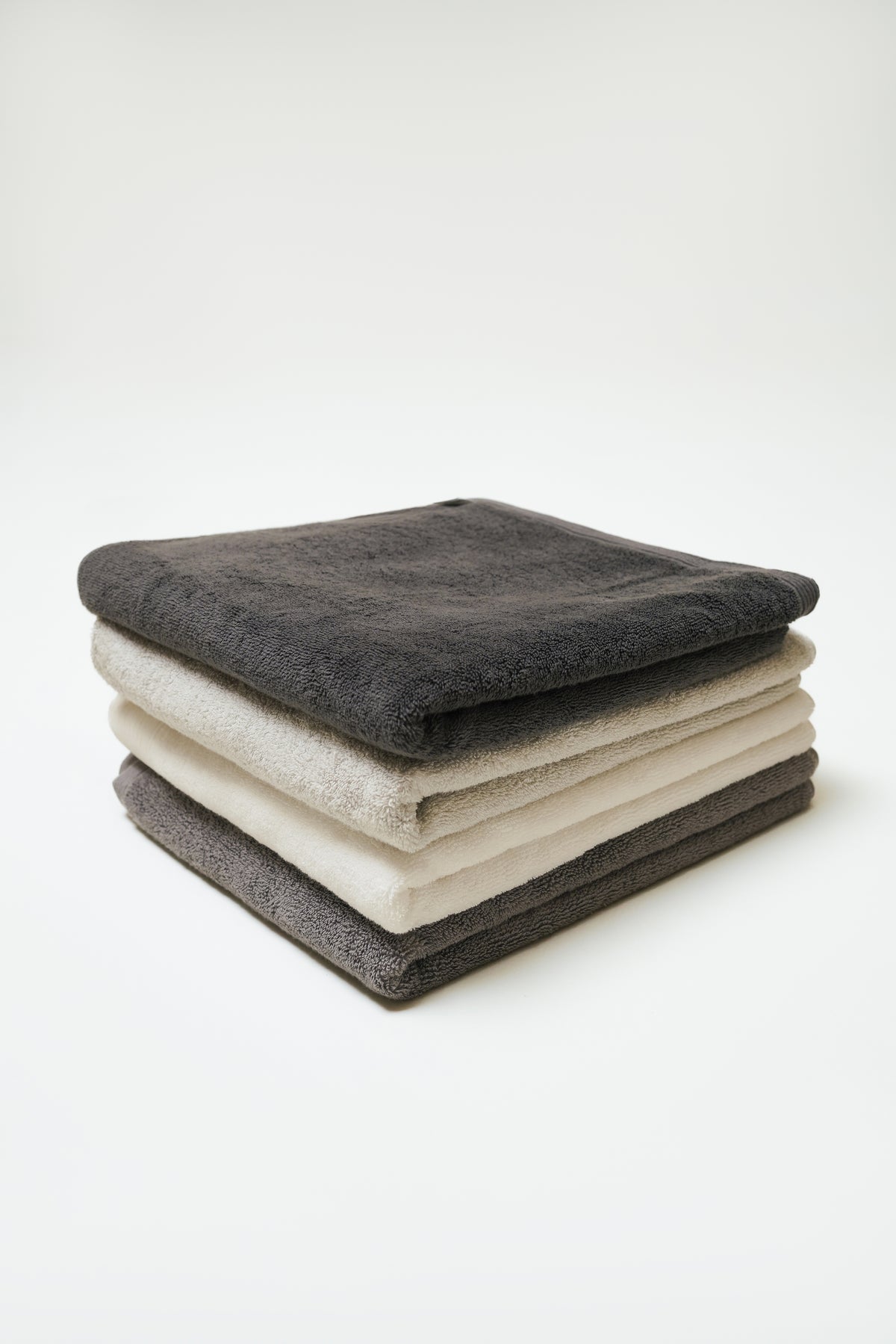 Seine, Bordered Cotton Bath Towel in Stone