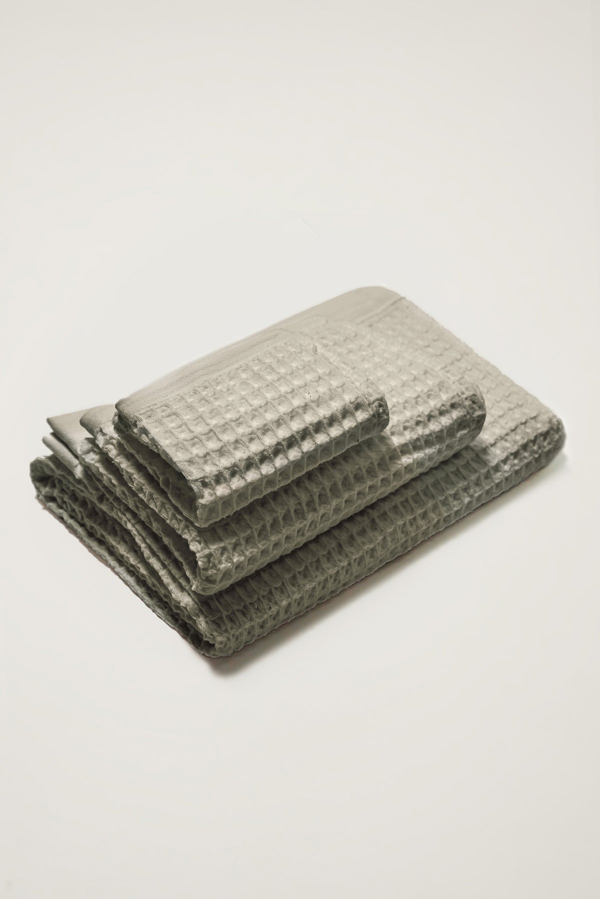 Nile, Waffle Cotton Towel Set in Sage