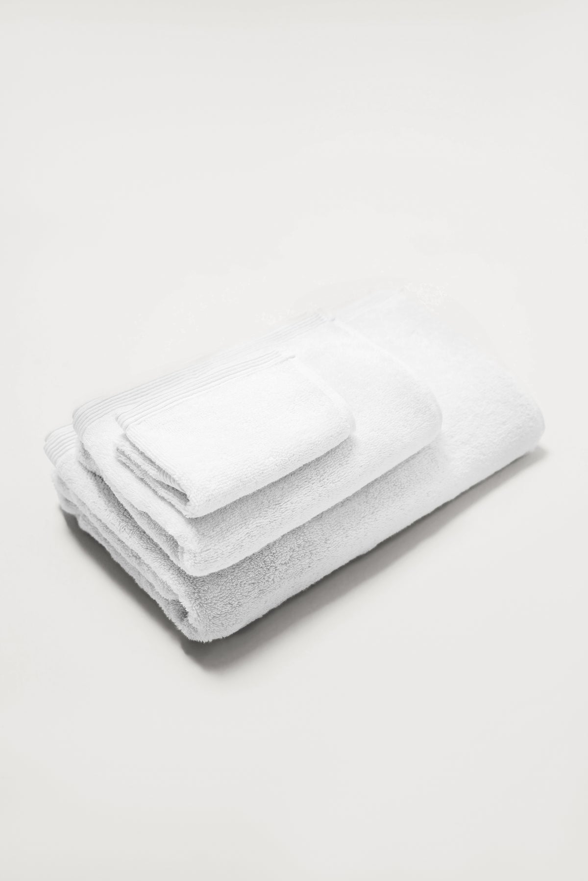 Seine, Bordered Cotton Face Cloth in White